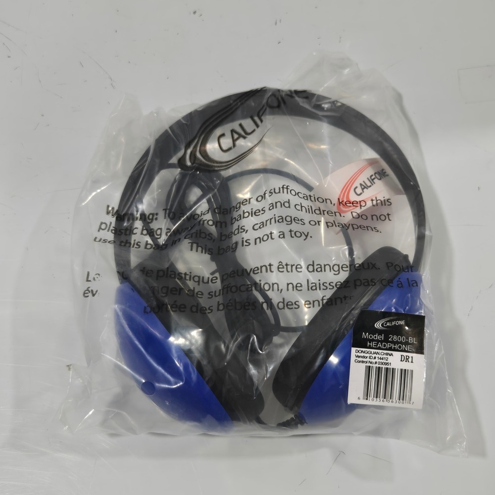 Califone 2800-BL Listening First Stereo Headphones Blue for Kids Students School